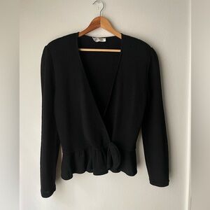 St. John for Lillie Rubin vintage black knit sweater top / jacket